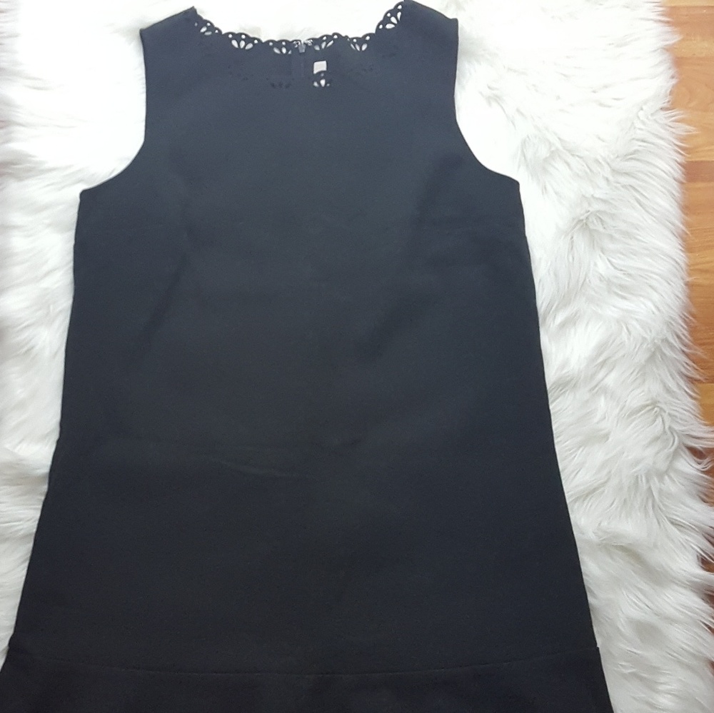Ann Taylor Loft Laser Cut Black Dress LBD
